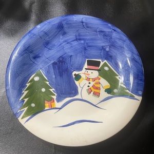 Festive Snowman Ceramic Plate